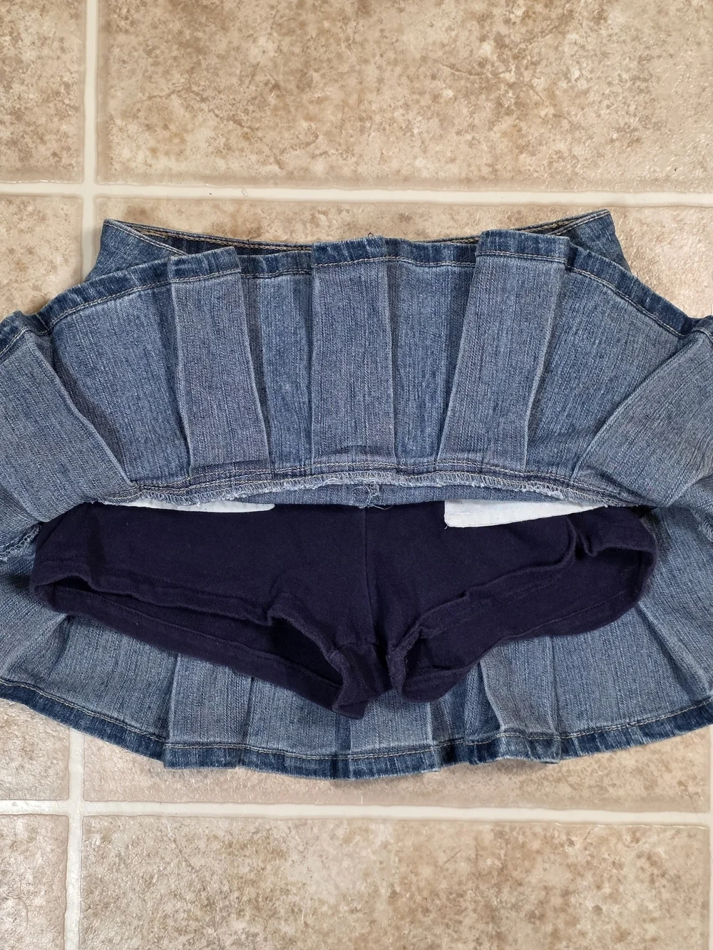 Y2K Arizona Denim Mini Skort Pleated Low Rise Size 7